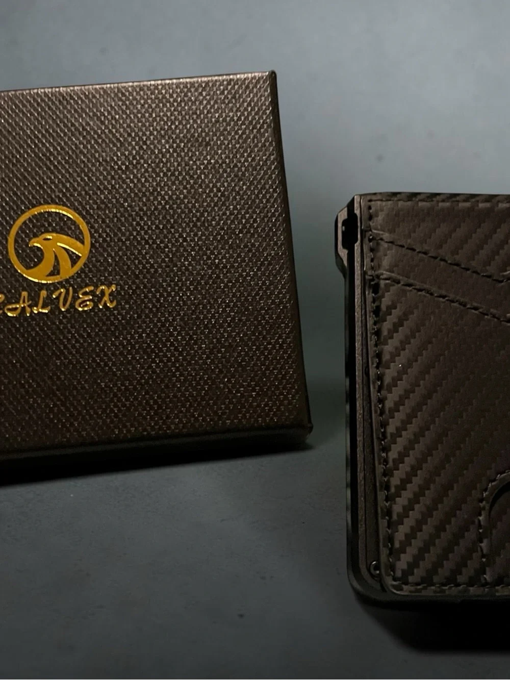 Black Carbon Fiber Card & Key Wallet